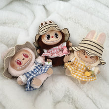 Load image into Gallery viewer, Suitable for 17cm Labubu Picnic Set Spring Straw Hat and Dress Set, DIY Vibrant and Elegant Clothing Labubu Miniature Clothes
