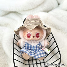 Load image into Gallery viewer, Suitable for 17cm Labubu Picnic Set Spring Straw Hat and Dress Set, DIY Vibrant and Elegant Clothing Labubu Miniature Clothes