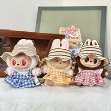 Load image into Gallery viewer, Suitable for 17cm Labubu Picnic Set Spring Straw Hat and Dress Set, DIY Vibrant and Elegant Clothing Labubu Miniature Clothes
