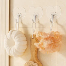 Load image into Gallery viewer, 5/10/20pcs Transparent Heart-shaped Hooks Multi-Purpose Hooks Storage Rack Wall Hangers Hook For Kitchen Bathroom Door