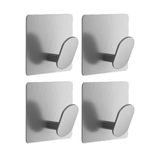 Load image into Gallery viewer, 1/4pcs Stainless Steel Adhesive Wall Hooks for Bathroom Kitchen Towel Key And Clothes Hanger Organizer Strong And Durable