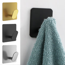 Load image into Gallery viewer, 1/4pcs Stainless Steel Adhesive Wall Hooks for Bathroom Kitchen Towel Key And Clothes Hanger Organizer Strong And Durable