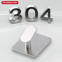 Load image into Gallery viewer, 1/4pcs Stainless Steel Adhesive Wall Hooks for Bathroom Kitchen Towel Key And Clothes Hanger Organizer Strong And Durable