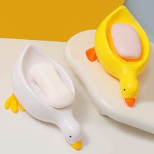 Load image into Gallery viewer, 1Pc Cute Duck Soap Dish Self-Draining Plastic Tray Bathroom Storage Rack No Water Pooling Perfect for Shower Sink or Tub
