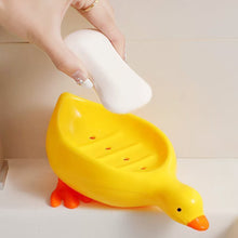 Load image into Gallery viewer, 1Pc Cute Duck Soap Dish Self-Draining Plastic Tray Bathroom Storage Rack No Water Pooling Perfect for Shower Sink or Tub