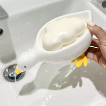 Load image into Gallery viewer, 1Pc Cute Duck Soap Dish Self-Draining Plastic Tray Bathroom Storage Rack No Water Pooling Perfect for Shower Sink or Tub