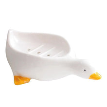Load image into Gallery viewer, 1Pc Cute Duck Soap Dish Self-Draining Plastic Tray Bathroom Storage Rack No Water Pooling Perfect for Shower Sink or Tub