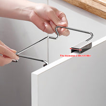 Load image into Gallery viewer, Stainless Steel Hanging Garbage Bag Holder Door-Mounted Kitchen Garbage And Cloth Rack for Cabinet or Closet Storage