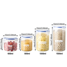 Load image into Gallery viewer, Large Transparent Plastic Food Storage Containers With Seal Moisture-Proof Kitchen Organizer Jars For Grains Spices And Dry Goods