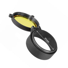Load image into Gallery viewer, 30-69mm Rifle Scope Cover Yellow Quick Flip Spring Up Open Lens Cover Cap Eye Protect Objective Lens Eye Caliber Pistol