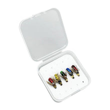 Load image into Gallery viewer, 5/10pcs Fly Shape Fishing Bait Lures with Box Artificial Insect Fishing Bait Fast Sinking Brass Bead Head Scud Fly Worm Trout