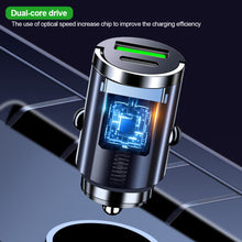 Load image into Gallery viewer, Mini Dual Ports Pull Ring Car Charger USB Fast Charging for iPhone Huawei Xiaomi Samsung QC 3.0 Phone Convenient Charger Adapter