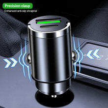 Load image into Gallery viewer, Mini Dual Ports Pull Ring Car Charger USB Fast Charging for iPhone Huawei Xiaomi Samsung QC 3.0 Phone Convenient Charger Adapter