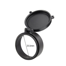 Load image into Gallery viewer, 30mm-69mm Black Airsoft Hunting Rifle Scope Lens Cover Flip Up Quick Spring Protection Cap Objective Lense Lid