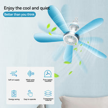 Load image into Gallery viewer, 5/6 Leaves 220V Plug-in Ceiling Canopy Fan Silent Hanging Fan for Camping Bed Dormitory Tent Fan
