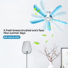 Load image into Gallery viewer, 5/6 Leaves 220V Plug-in Ceiling Canopy Fan Silent Hanging Fan for Camping Bed Dormitory Tent Fan