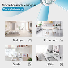 Load image into Gallery viewer, 5/6 Leaves 220V Plug-in Ceiling Canopy Fan Silent Hanging Fan for Camping Bed Dormitory Tent Fan