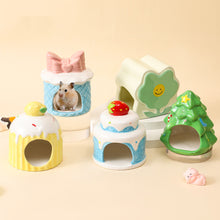 Load image into Gallery viewer, Ceramic Hamster House for Small Animals Outdoor Mushroom Cave Small Animal Food for Home Hamster Keeping Gifts