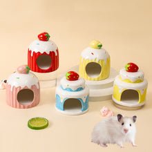 Load image into Gallery viewer, Ceramic Hamster House for Small Animals Outdoor Mushroom Cave Small Animal Food for Home Hamster Keeping Gifts
