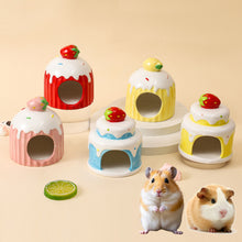 Load image into Gallery viewer, Ceramic Hamster House for Small Animals Outdoor Mushroom Cave Small Animal Food for Home Hamster Keeping Gifts