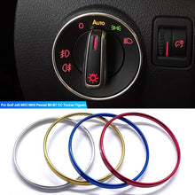 Load image into Gallery viewer, Car Headlight Switch Decorative Frame Aluminum Alloy Trim Ring Sticker For Golf Jett MK5 MK6 Passat B6 B7 CC Touran Tiguan