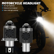 Load image into Gallery viewer, Motorcycle LED Headlight with Cooling Fun H4 BA20D High Low Beam Scooter Motorbike Headlamp Super Bright Light Front Lamp