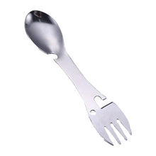 Load image into Gallery viewer, 3 in 1 Stainless Steel Multifunctional Fork Spoon Bottle Opener Can Opener Outdoor Camping Portable Kitchen Utensils