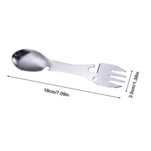 Load image into Gallery viewer, 3 in 1 Stainless Steel Multifunctional Fork Spoon Bottle Opener Can Opener Outdoor Camping Portable Kitchen Utensils