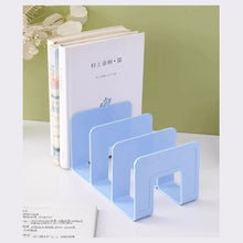 Load image into Gallery viewer, 4 Grid Bookends Stand Bookshelf Desktop Decor Storage Rack Bookend Book Holder School Stationery Office Desktop File Organizer