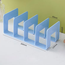 Load image into Gallery viewer, 4 Grid Bookends Stand Bookshelf Desktop Decor Storage Rack Bookend Book Holder School Stationery Office Desktop File Organizer