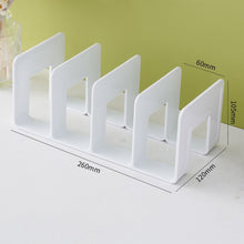 Load image into Gallery viewer, 4 Grid Bookends Stand Bookshelf Desktop Decor Storage Rack Bookend Book Holder School Stationery Office Desktop File Organizer