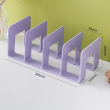 Load image into Gallery viewer, 4 Grid Bookends Stand Bookshelf Desktop Decor Storage Rack Bookend Book Holder School Stationery Office Desktop File Organizer