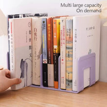 Load image into Gallery viewer, 4 Grid Bookends Stand Bookshelf Desktop Decor Storage Rack Bookend Book Holder School Stationery Office Desktop File Organizer