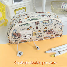 Load image into Gallery viewer, INS Capybara Four-layer Large Capacity Pen Bag Cute Cartoon Pencil Case Stationery Organizer Storage Bag For Students Gift