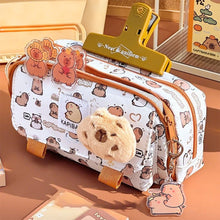 Load image into Gallery viewer, INS Capybara Four-layer Large Capacity Pen Bag Cute Cartoon Pencil Case Stationery Organizer Storage Bag For Students Gift