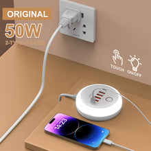 Load image into Gallery viewer, PD 50W Charger USB Type C 6 Ports QC3.0 Mobile Phone Wall Adapter With Touch LED Light For iPhone Samsung Xiaomi Travel Charger