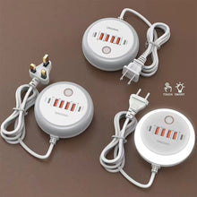 Load image into Gallery viewer, PD 50W Charger USB Type C 6 Ports QC3.0 Mobile Phone Wall Adapter With Touch LED Light For iPhone Samsung Xiaomi Travel Charger