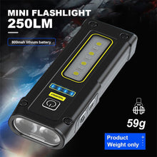 Load image into Gallery viewer, NEW Design Super Bright LED Source Work Lamp with Magnet Alarm SOS Key Chain Power Bank Waterproof Emergency Flashlight