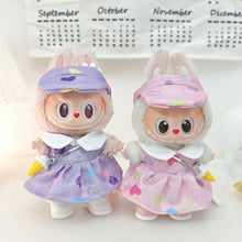 Load image into Gallery viewer, Miniature Colorful Heart Dress Set for 17cm Labubu Dolls Cute DIY Doll Clothes Fashion Accessories Lovely Outfit Gifts for Girls Friends
