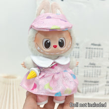 Load image into Gallery viewer, Miniature Colorful Heart Dress Set for 17cm Labubu Dolls Cute DIY Doll Clothes Fashion Accessories Lovely Outfit Gifts for Girls Friends