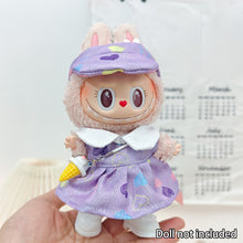 Load image into Gallery viewer, Miniature Colorful Heart Dress Set for 17cm Labubu Dolls Cute DIY Doll Clothes Fashion Accessories Lovely Outfit Gifts for Girls Friends