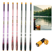 Load image into Gallery viewer, 1PC 1.8/2.1/2.4M Shrinkable Small Carbon Pole 46CM Short Section Portable Stream Fishing Rod Fishing Accessories
