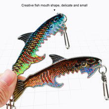 Load image into Gallery viewer, 1PC 34G/9CM Simulation Lure Bait Fish-Shaped Bottle Opener Portable Keychain Iron Plate Bait