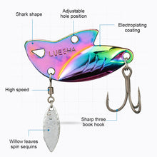 Load image into Gallery viewer, 1PC 5/10/15G Pickup Shark Lure VIB Iron Plate Long Cast Bait Metal Glitter Bait Full Swim Layer Hard Bait For Largemouth Bass