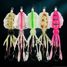 Load image into Gallery viewer, 1PC 10/12/15CM Simulated Squid Lure Bait With Double Hook Sea Fishing Luminous Fake Bait Fishing Supplies