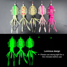 Load image into Gallery viewer, 1PC 10/12/15CM Simulated Squid Lure Bait With Double Hook Sea Fishing Luminous Fake Bait Fishing Supplies