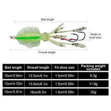 Load image into Gallery viewer, 1PC 10/12/15CM Simulated Squid Lure Bait With Double Hook Sea Fishing Luminous Fake Bait Fishing Supplies