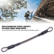 Load image into Gallery viewer, 304 Stainless Steel Safety Tether Cable Wire Rope for Hard Hat Security Helmet Tools Keys Equipment Durable Lanyard