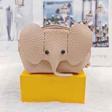 Load image into Gallery viewer, Leather Elephant Change Bag Women's Bag Pendant Creative Card Bag Storage Port Red Envelope Zipper Coin Purse