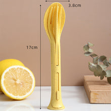 Load image into Gallery viewer, Wheat Straw Outdoor Camping 3 in 1 Portable Knife Fork Spoon Household Plastic Spoon Fork Wheat Western Tableware Set